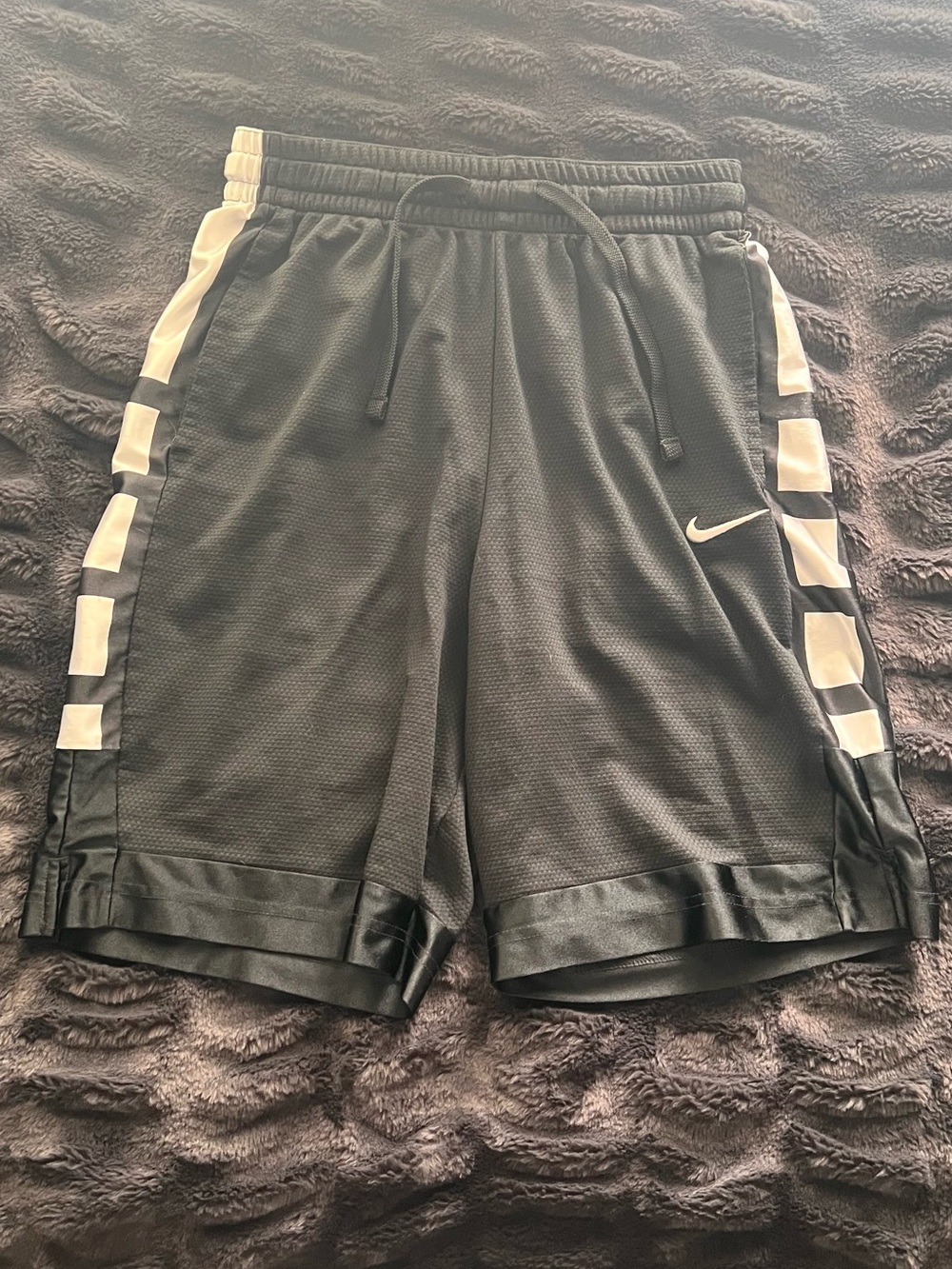 Nike Black Dri-FIT Training Shorts with White Swoosh
